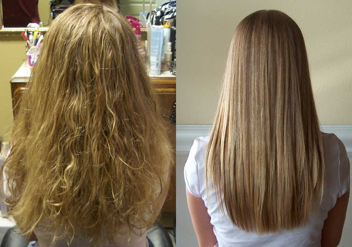 Hair Straightening Brush Before and After