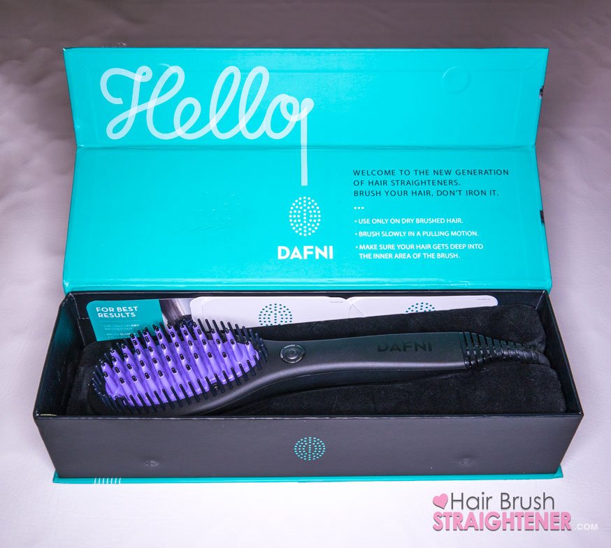 Dafni Hair Brush Straightener Open Box