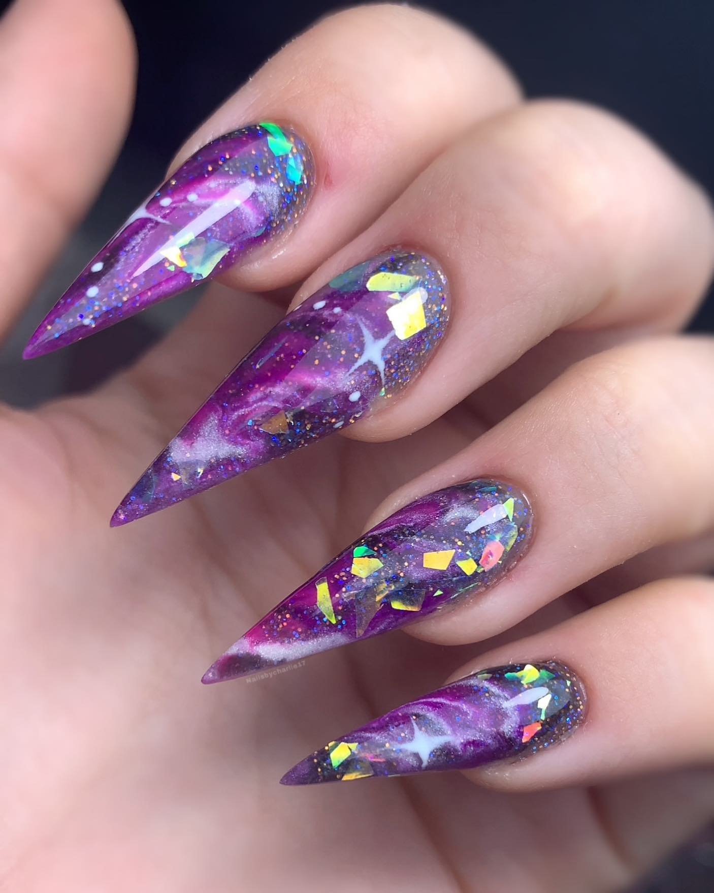 17 - Picture of Galaxy Nails