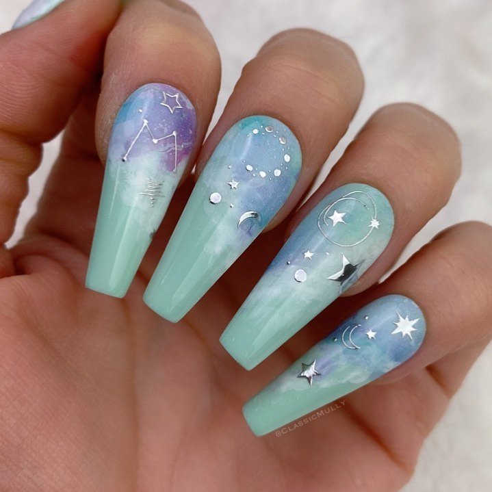25 - Picture of Galaxy Nails