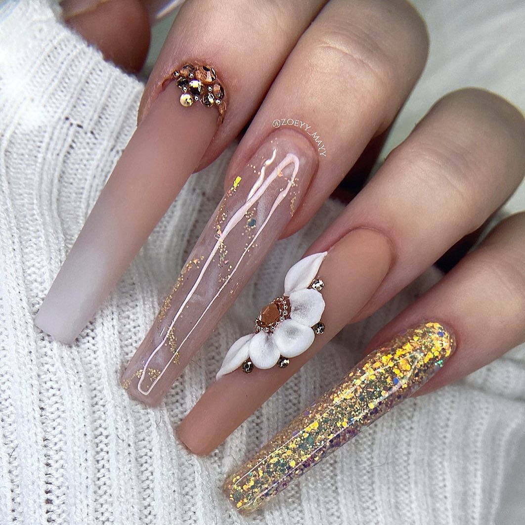 19 - Picture of Nude Baddie Nails