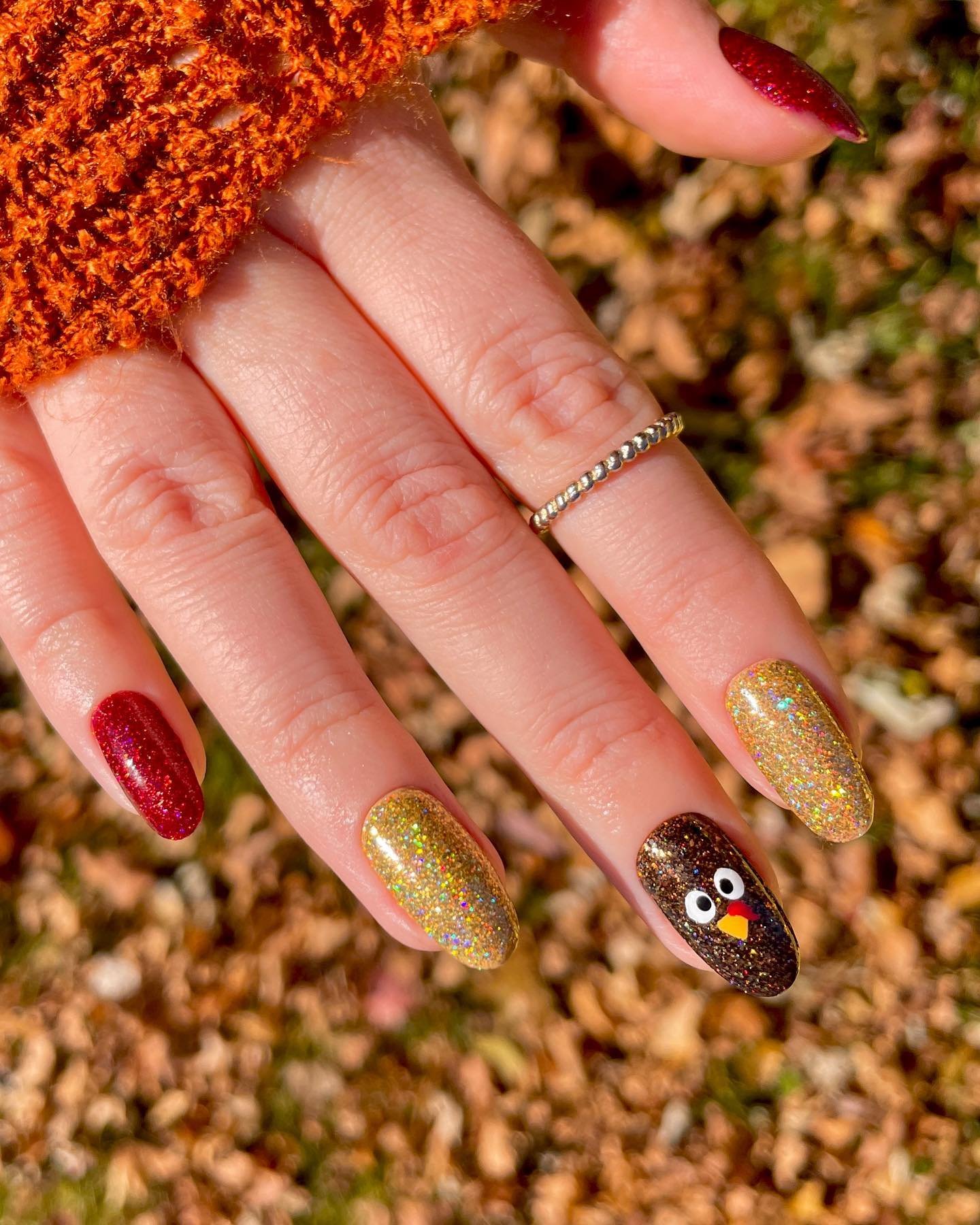 30 - Picture of Thanksgiving Nails