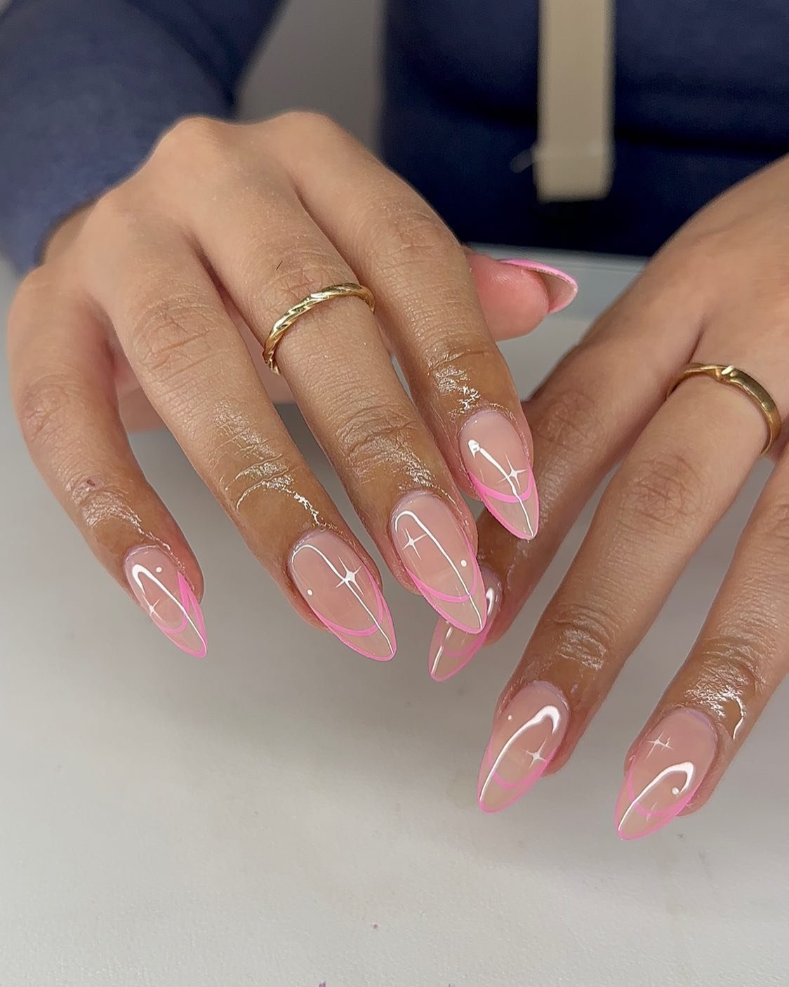 34 - Picture of Almond Nails