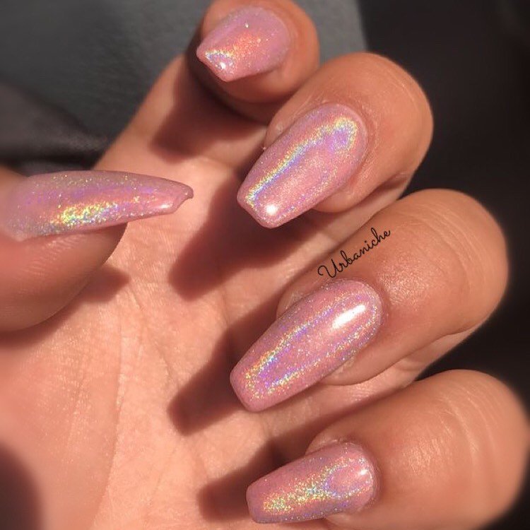 14 - Picture of Pink Chrome Nails