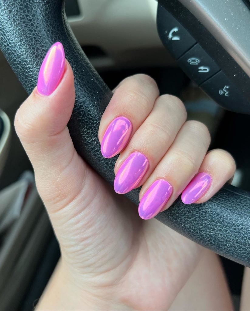 23 Adorable Pink Chrome Nails Inspo