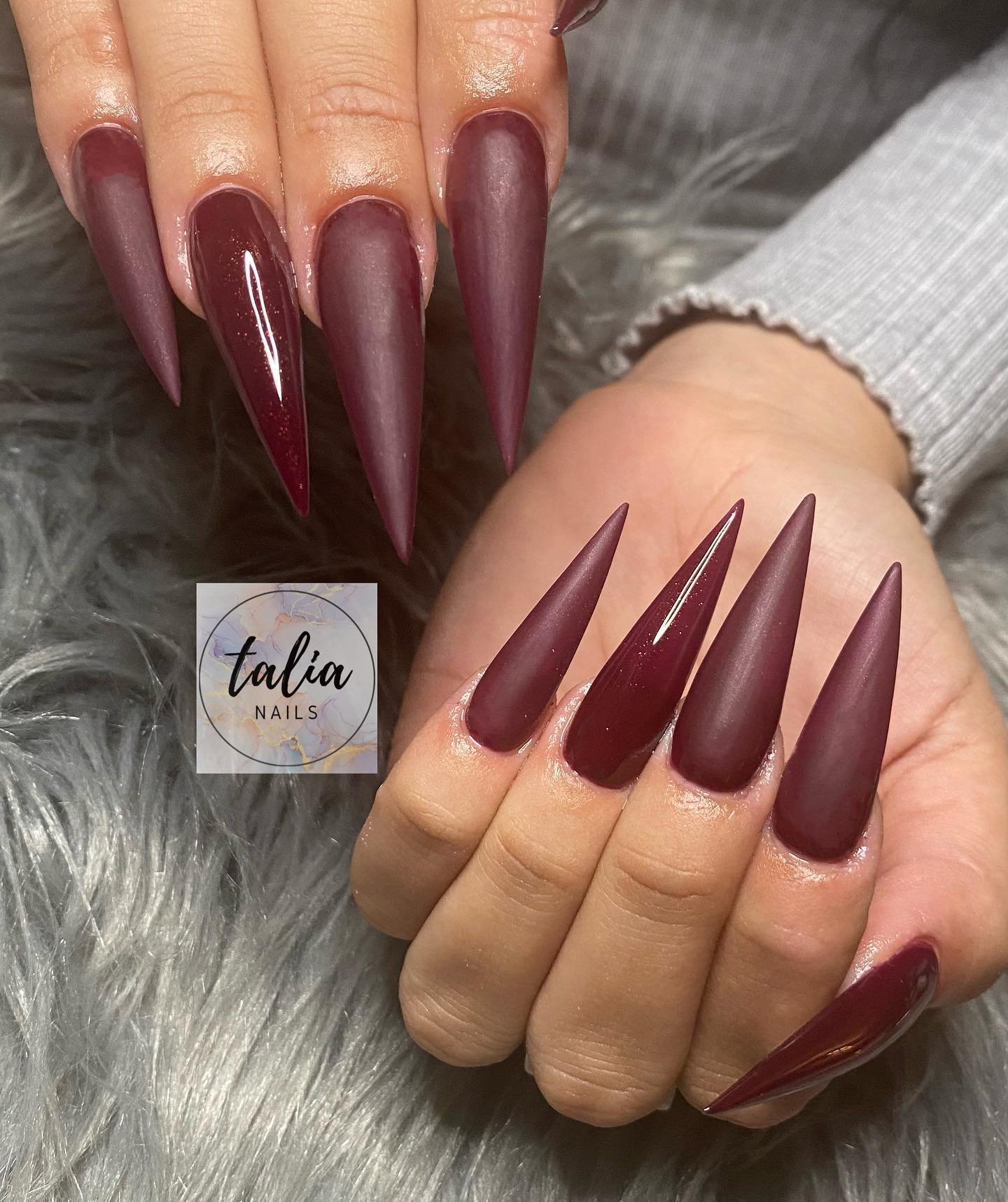 1 - Picture of Red Wine Nails