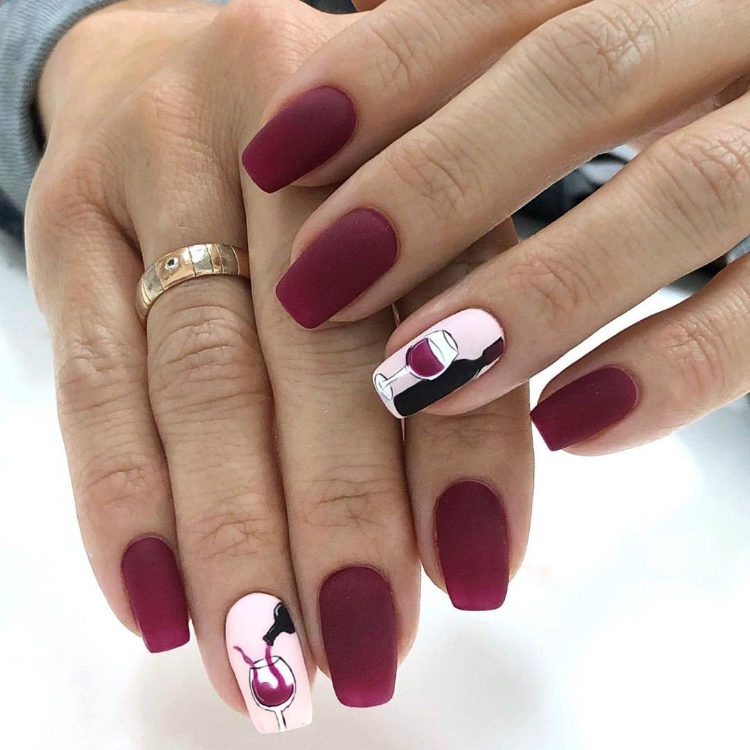 25 - Picture of Red Wine Nails