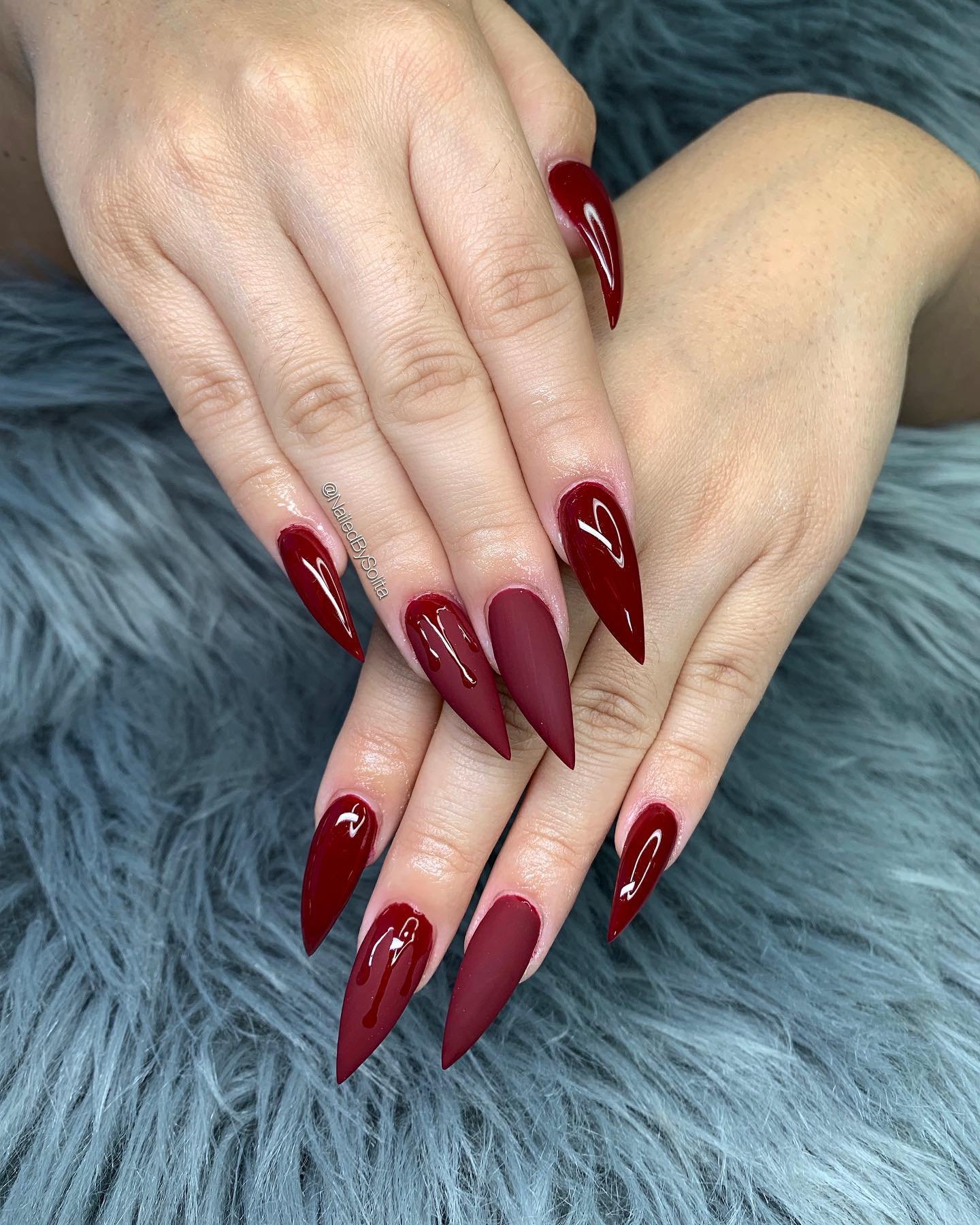 31 - Picture of Red Wine Nails