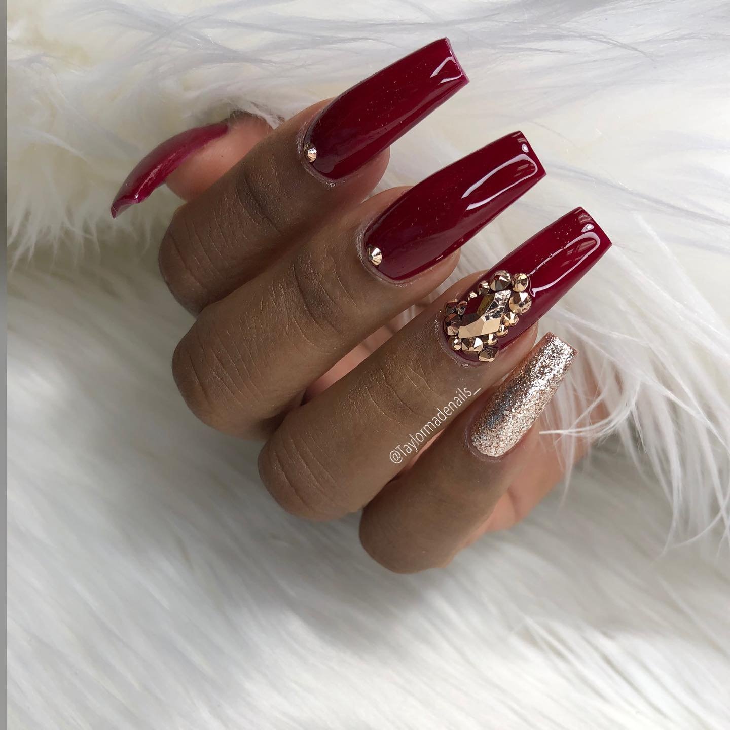 6 - Picture of Red Wine Nails
