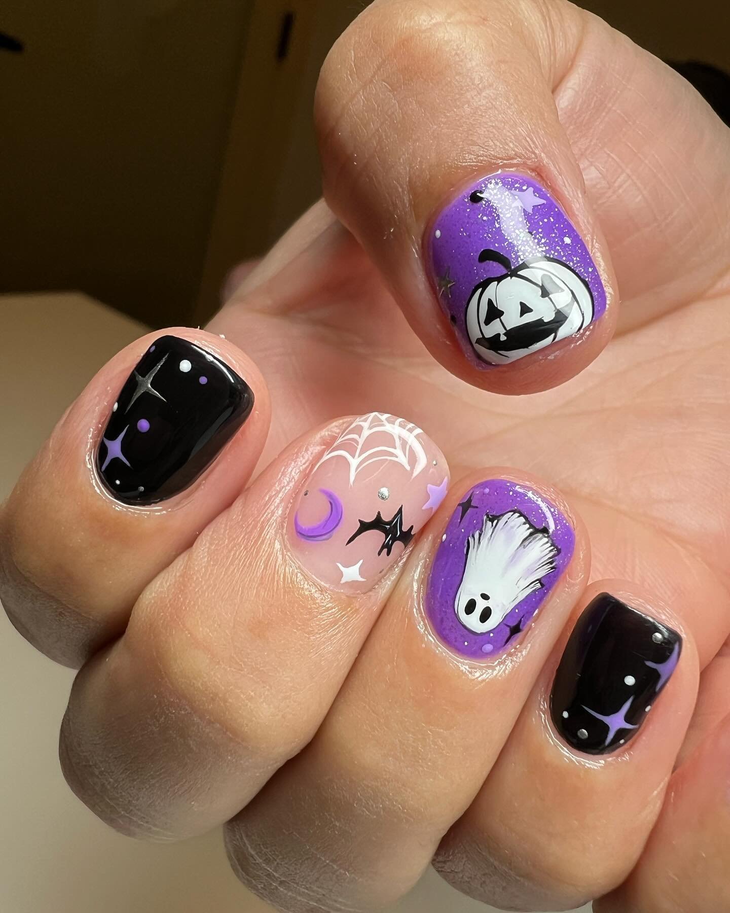 1 - Picture of Purple Halloween Nails