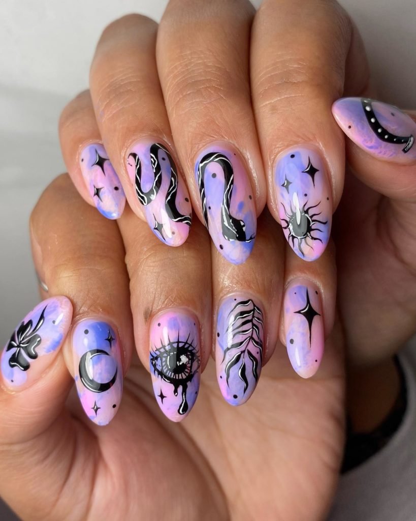 purple halloween nails 13