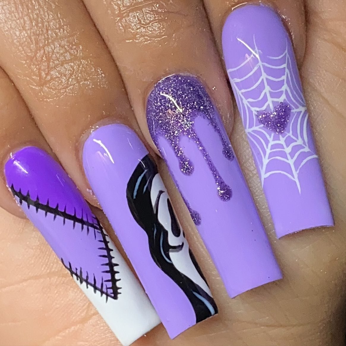 14 - Picture of Purple Halloween Nails