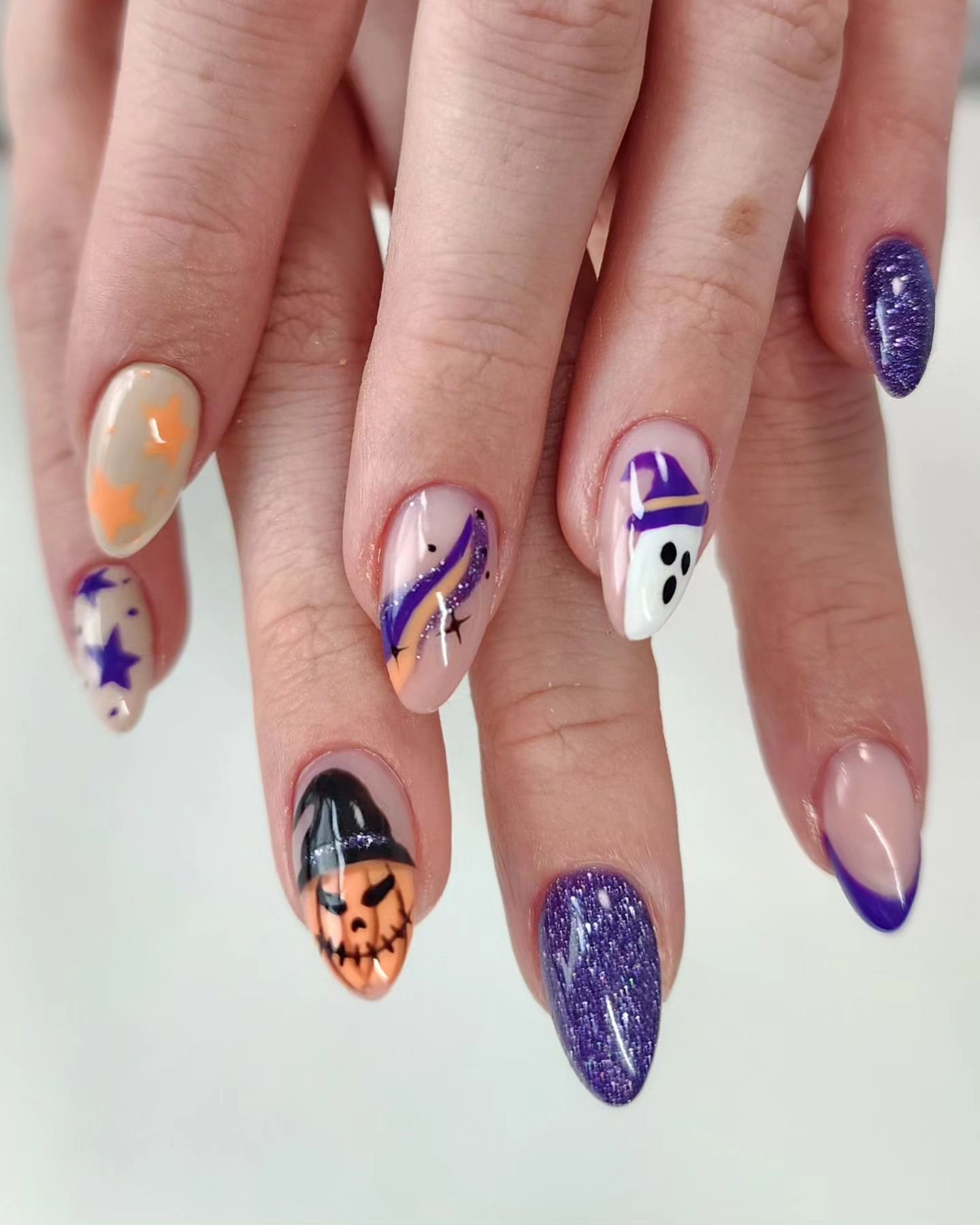 25 - Picture of Purple Halloween Nails
