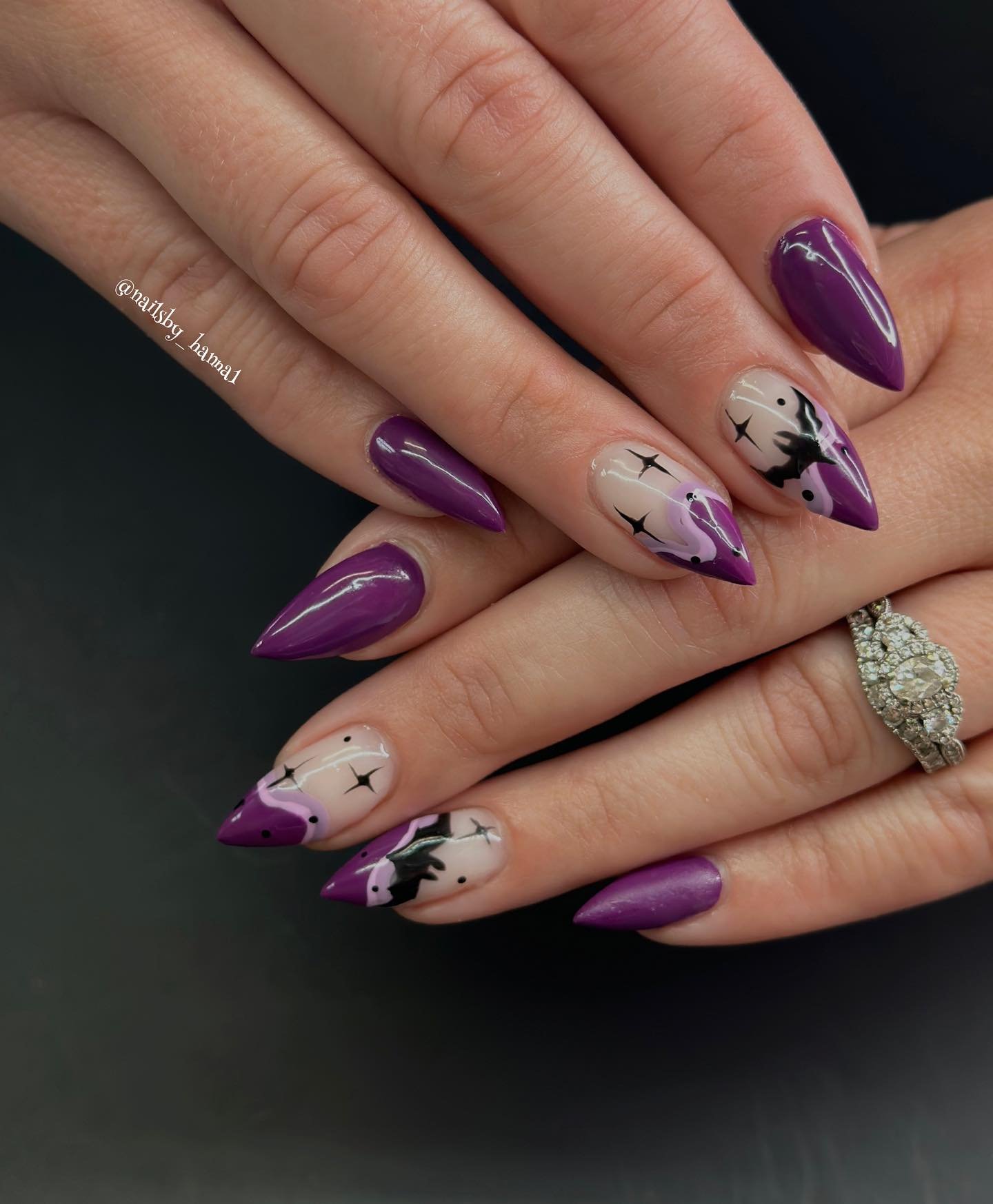 36 - Picture of Purple Halloween Nails