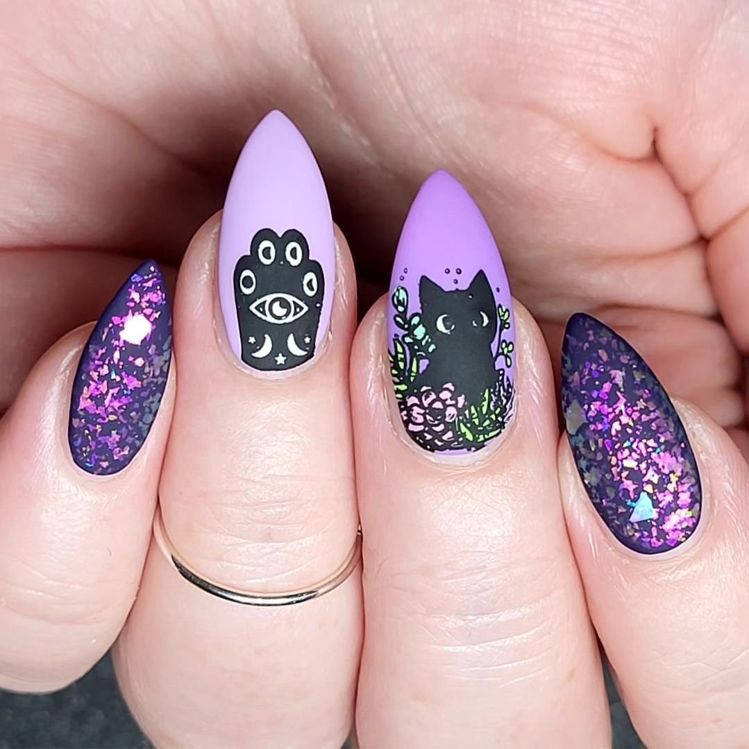 7 - Picture of Purple Halloween Nails