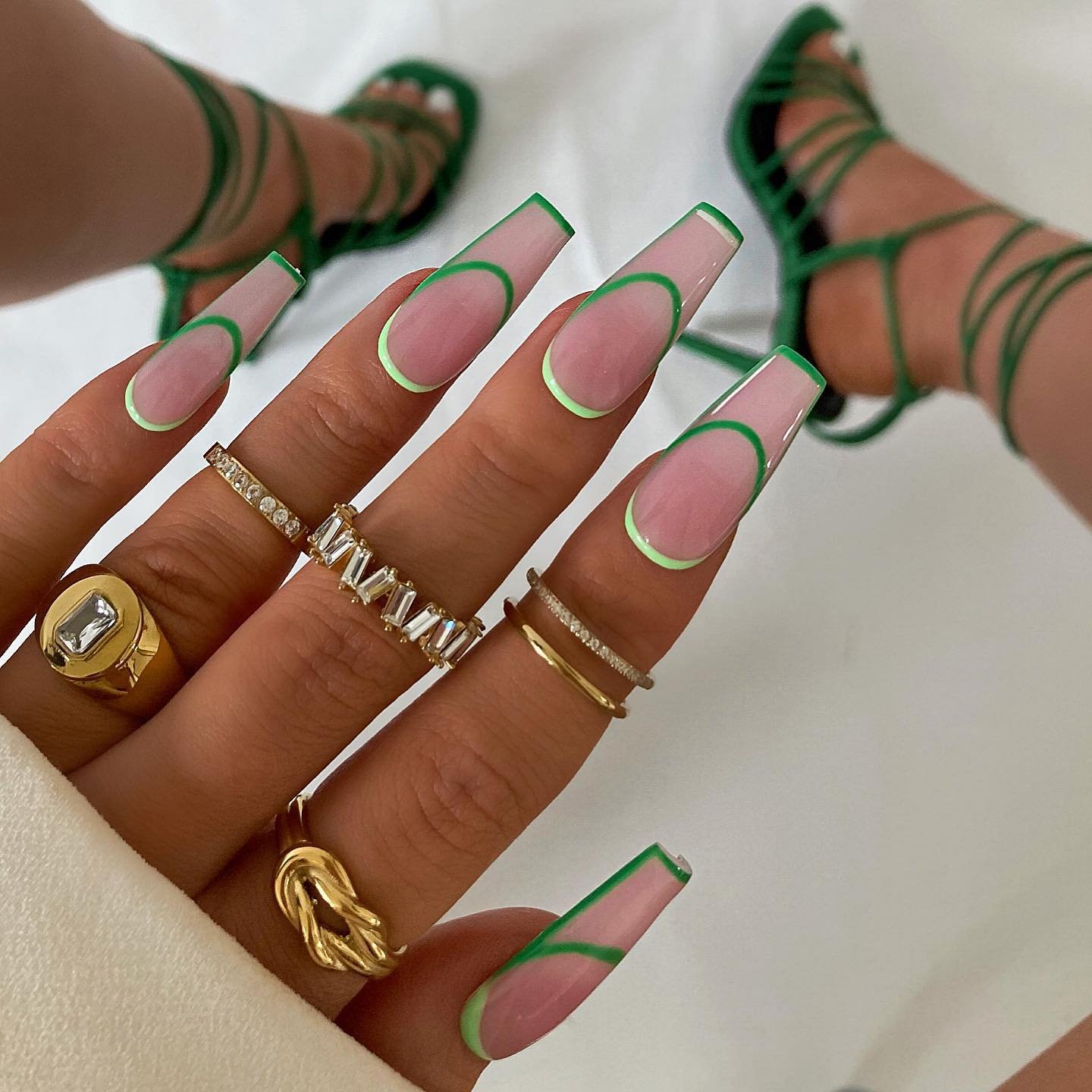 26 - Picture of Green Nails