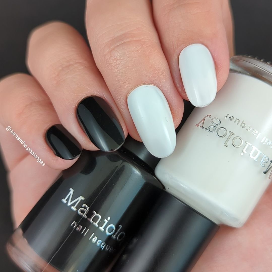 10 - Picture of Black and White Nails