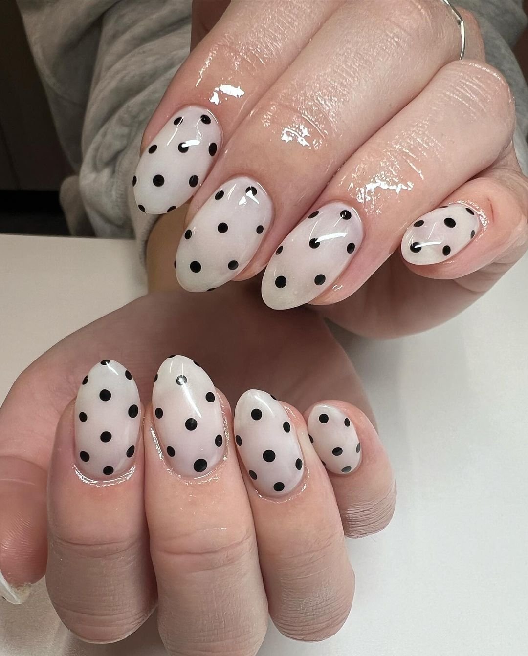 24 - Picture of Black and White Nails