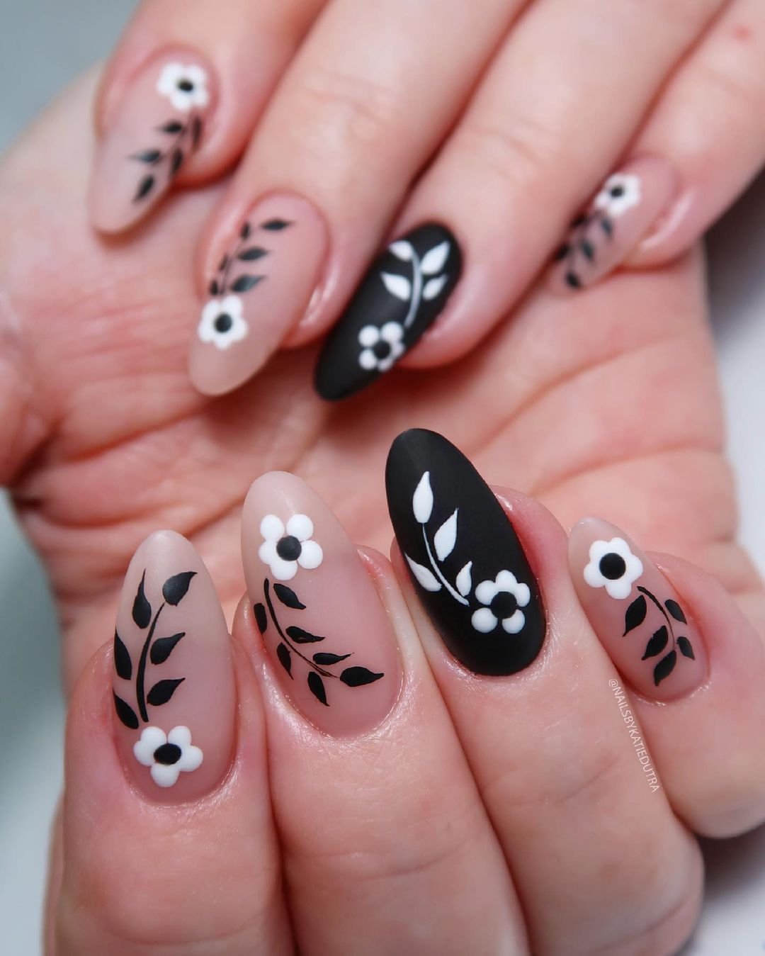 5 - Picture of Black and White Nails