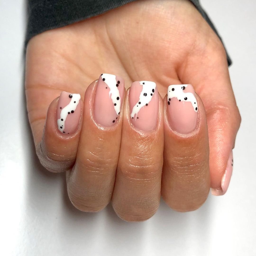 8 - Picture of Black and White Nails