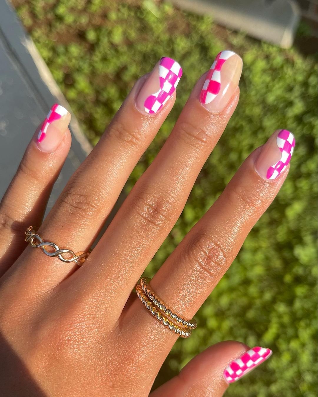27 - Picture of Checkered Nails