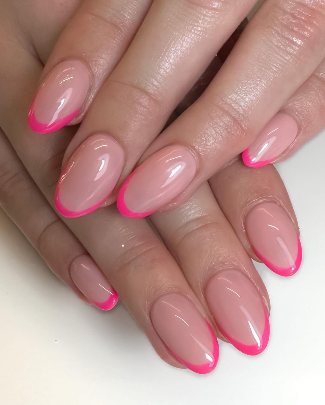 11 - Picture of Pink French Tip Nails