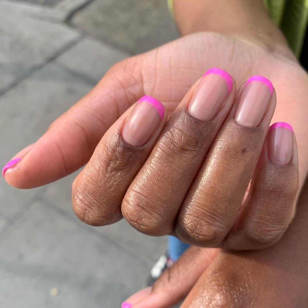 12 - Picture of Pink French Tip Nails