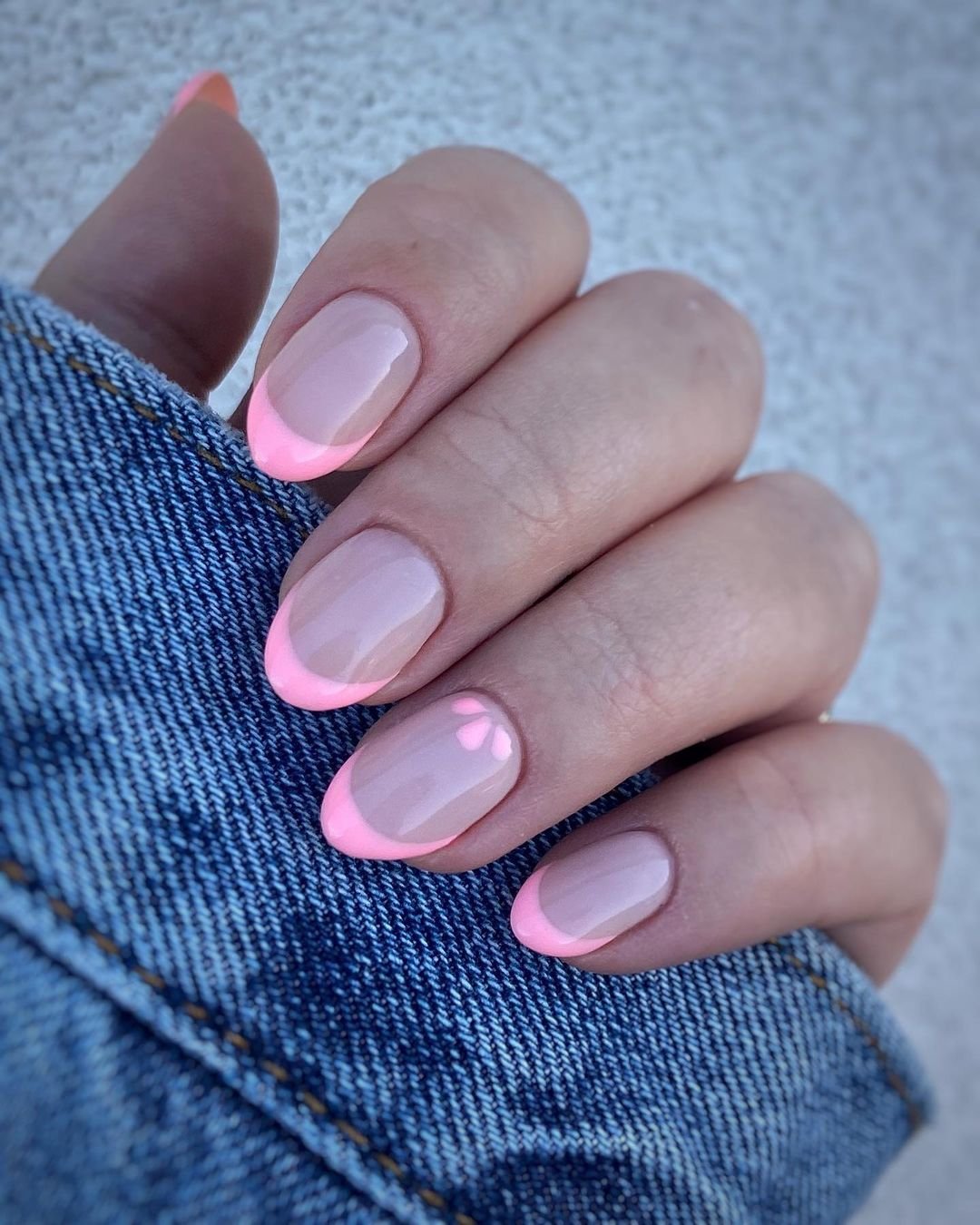 14 - Picture of Pink French Tip Nails