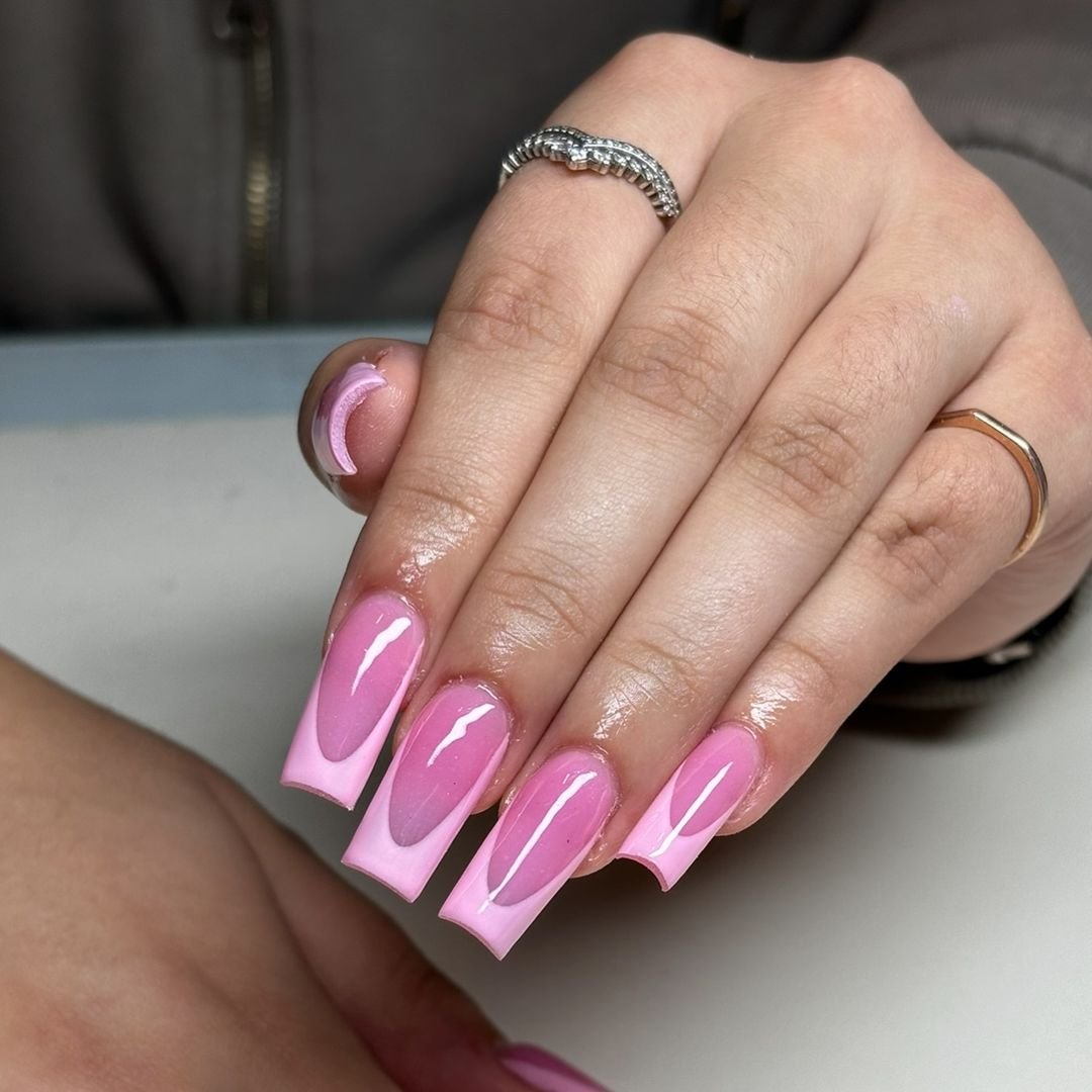 16 - Picture of Pink French Tip Nails