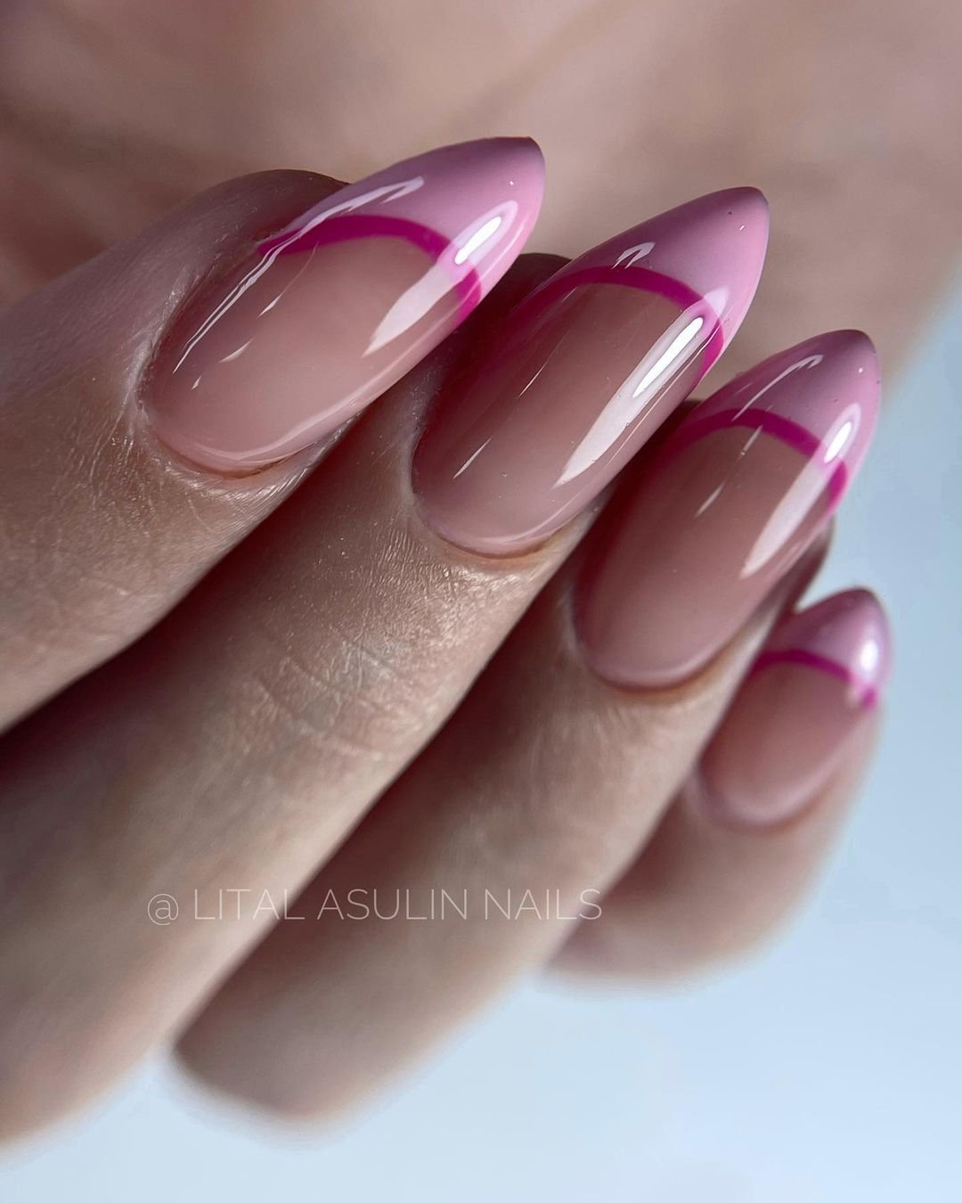 2 - Picture of Pink French Tip Nails