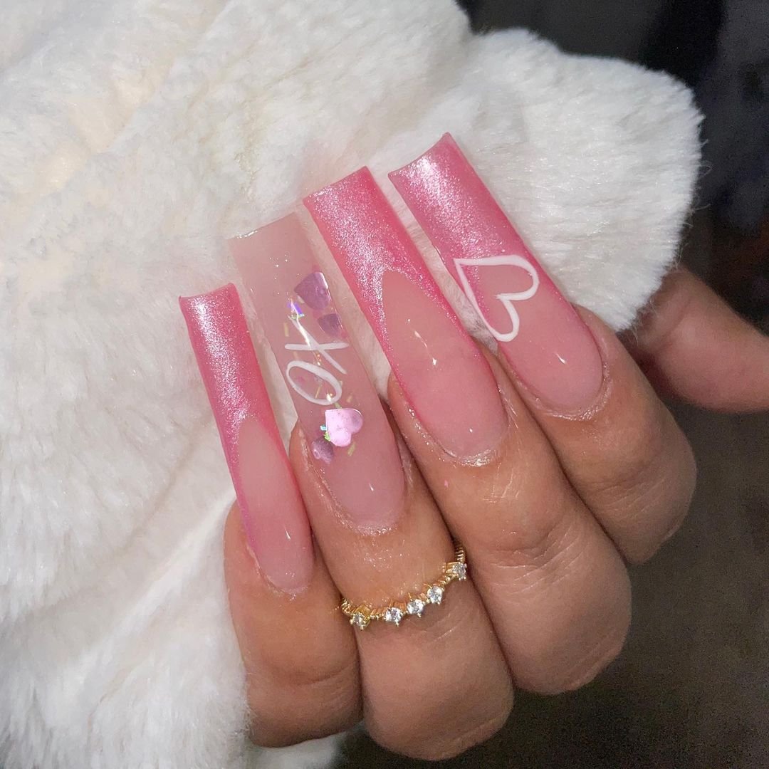 3 - Picture of Pink French Tip Nails