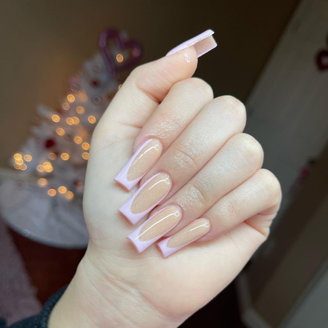 4 - Picture of Pink French Tip Nails
