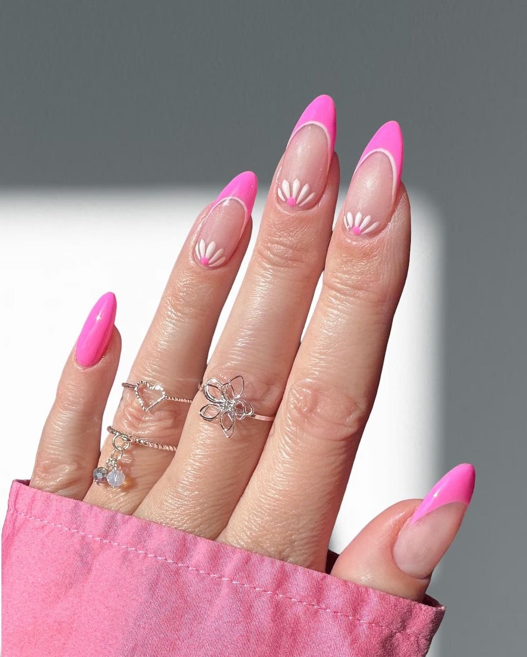 5 - Picture of Pink French Tip Nails
