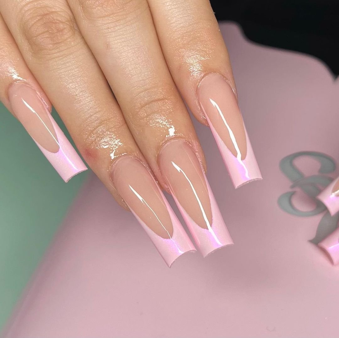 6 - Picture of Pink French Tip Nails
