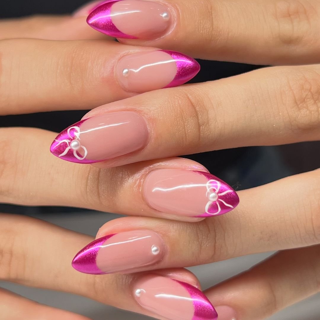 7 - Picture of Pink French Tip Nails