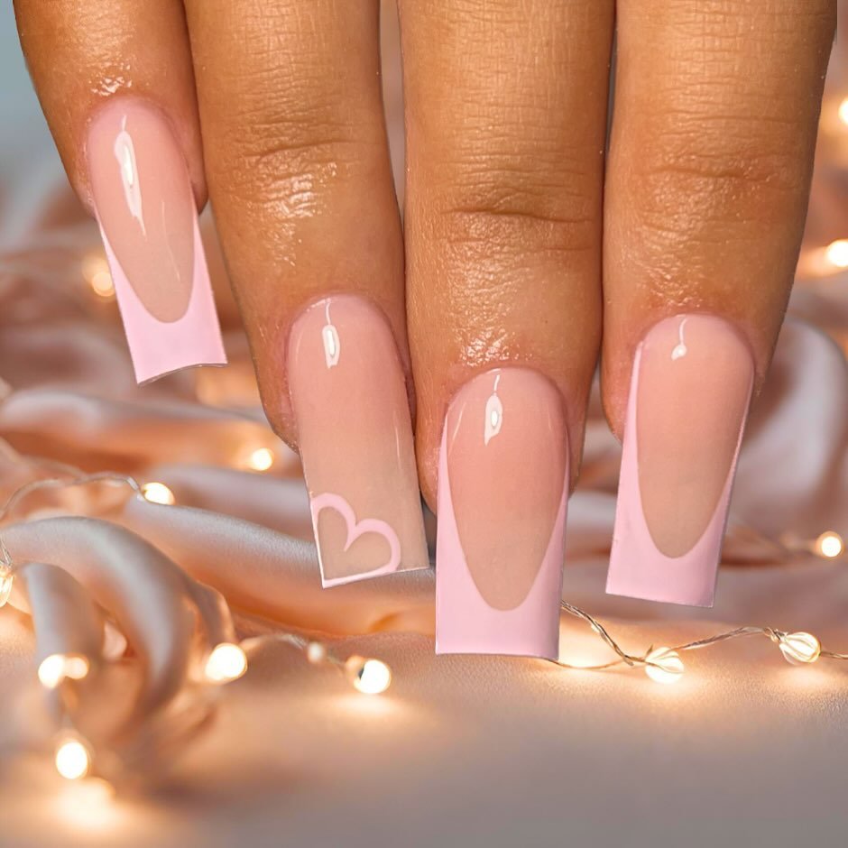 8 - Picture of Pink French Tip Nails