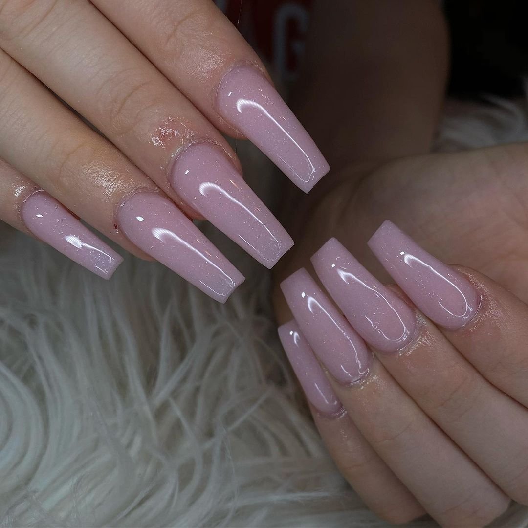 11 - Picture of Pink Glitter Nails