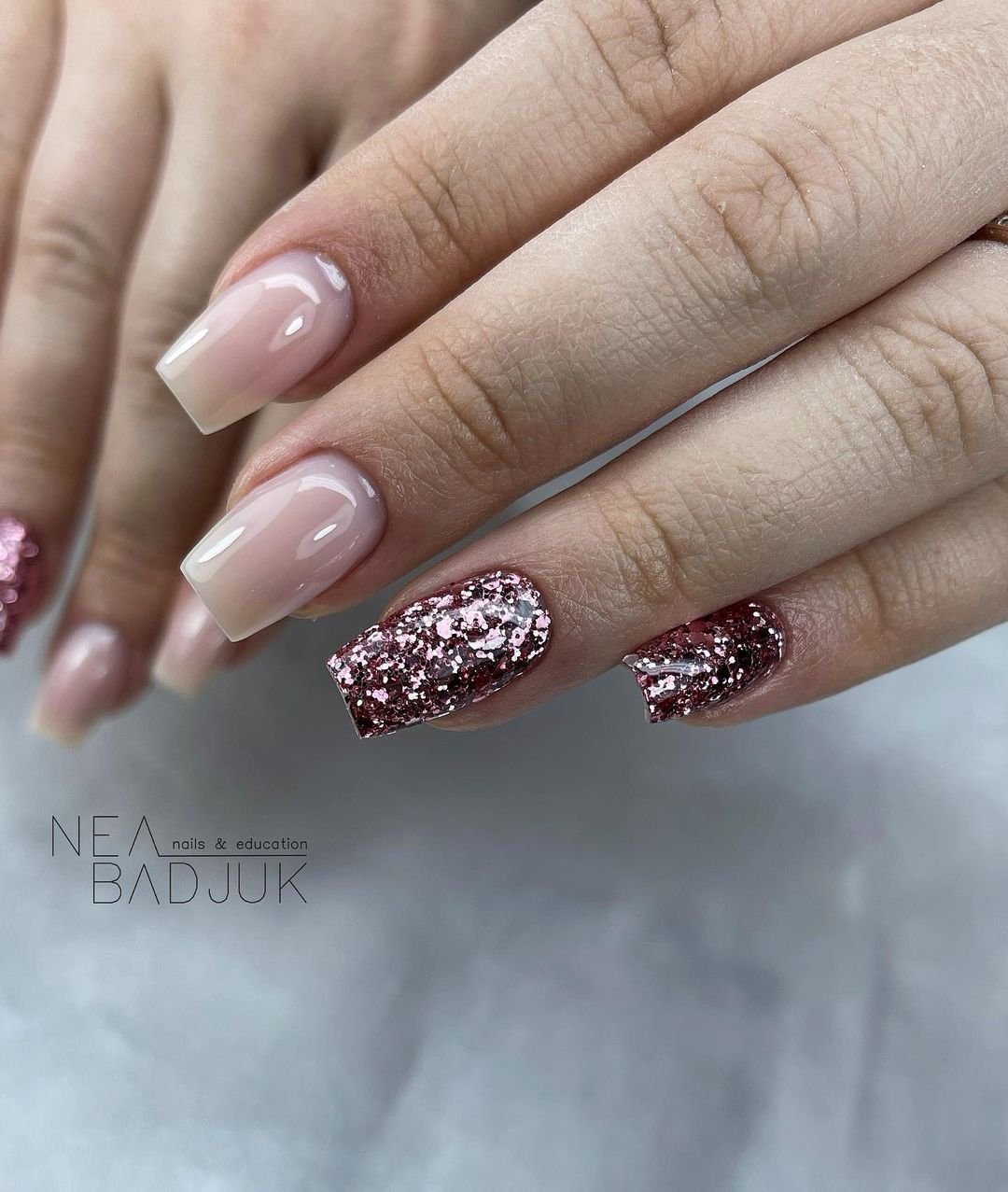 17 - Picture of Pink Glitter Nails