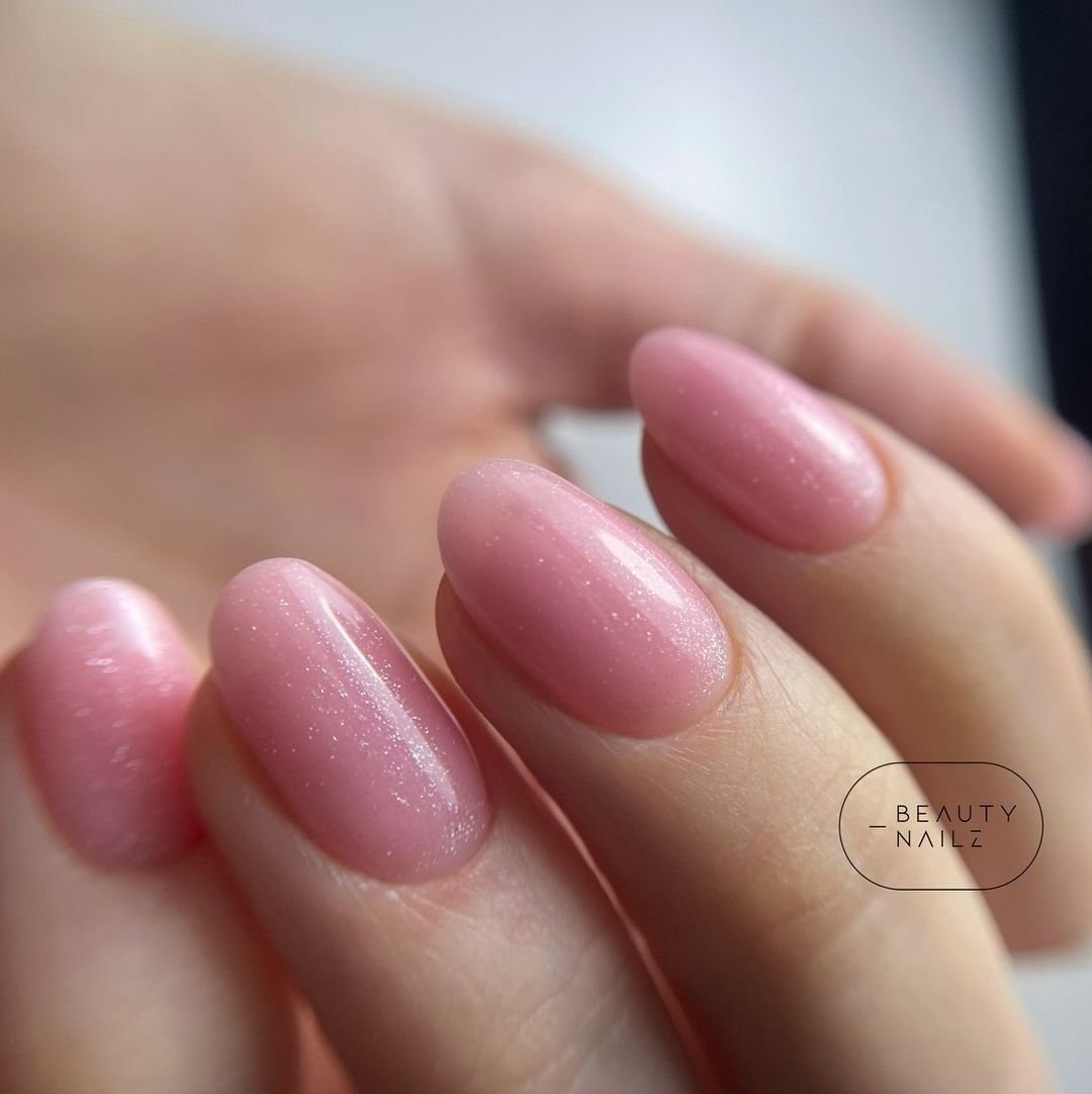 18 - Picture of Pink Glitter Nails