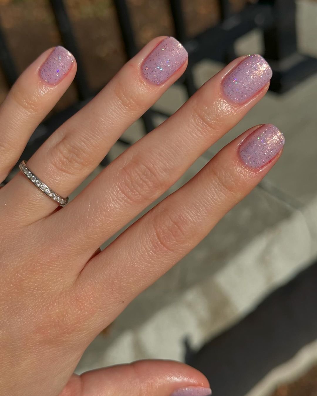 2 - Picture of Pink Glitter Nails