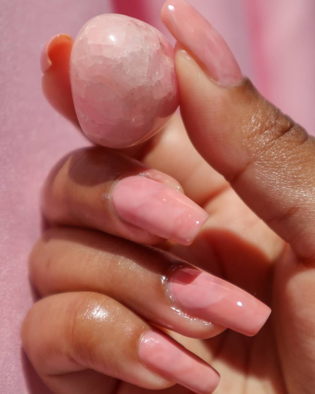 13 - Picture of Rose Quartz Nails