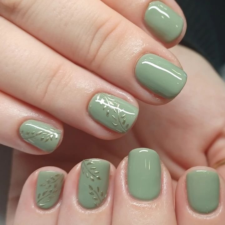 16 - Picture of Sage Green Nails