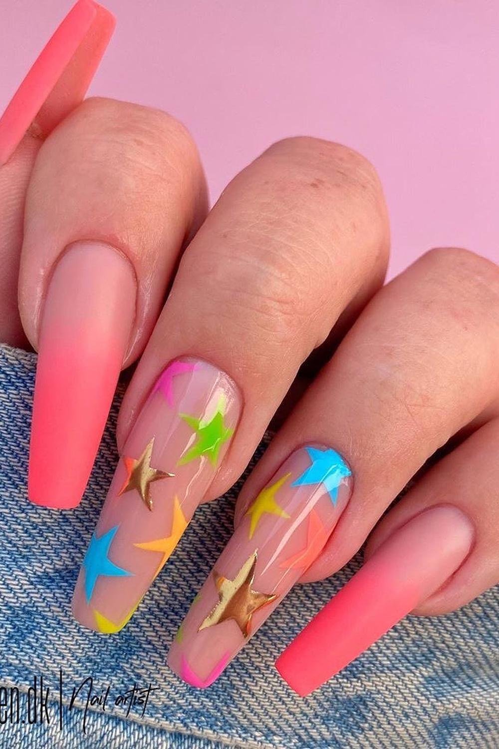 3 - Picture of Chrome Star Nails