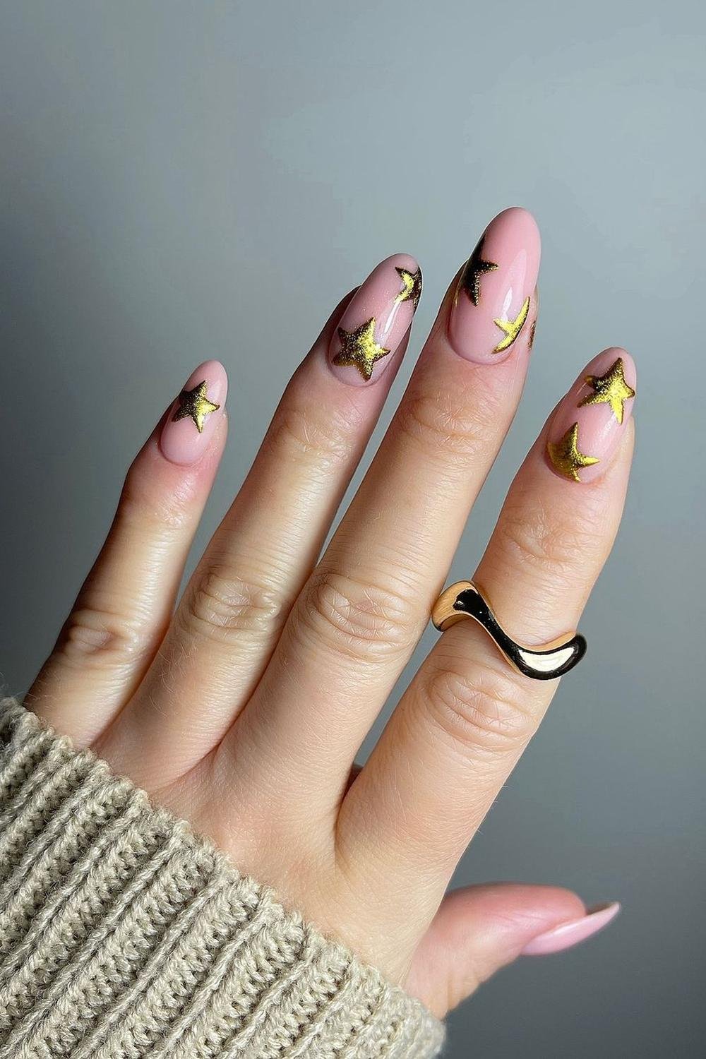 4 - Picture of Chrome Star Nails