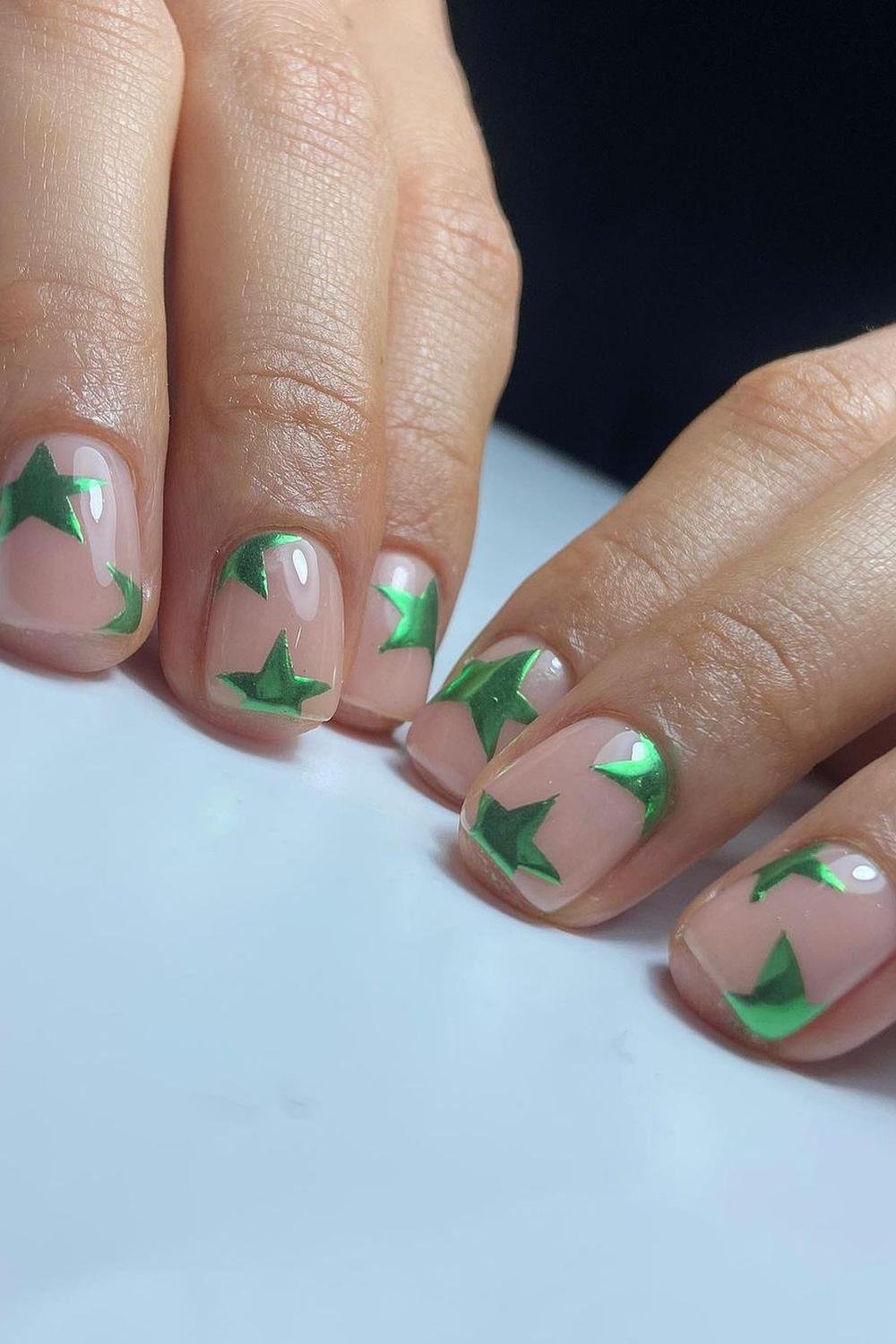 5 - Picture of Chrome Star Nails