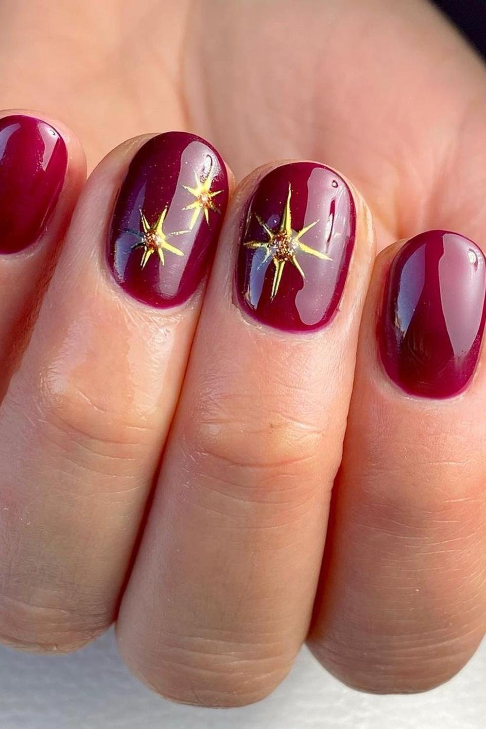 9 - Picture of Chrome Star Nails