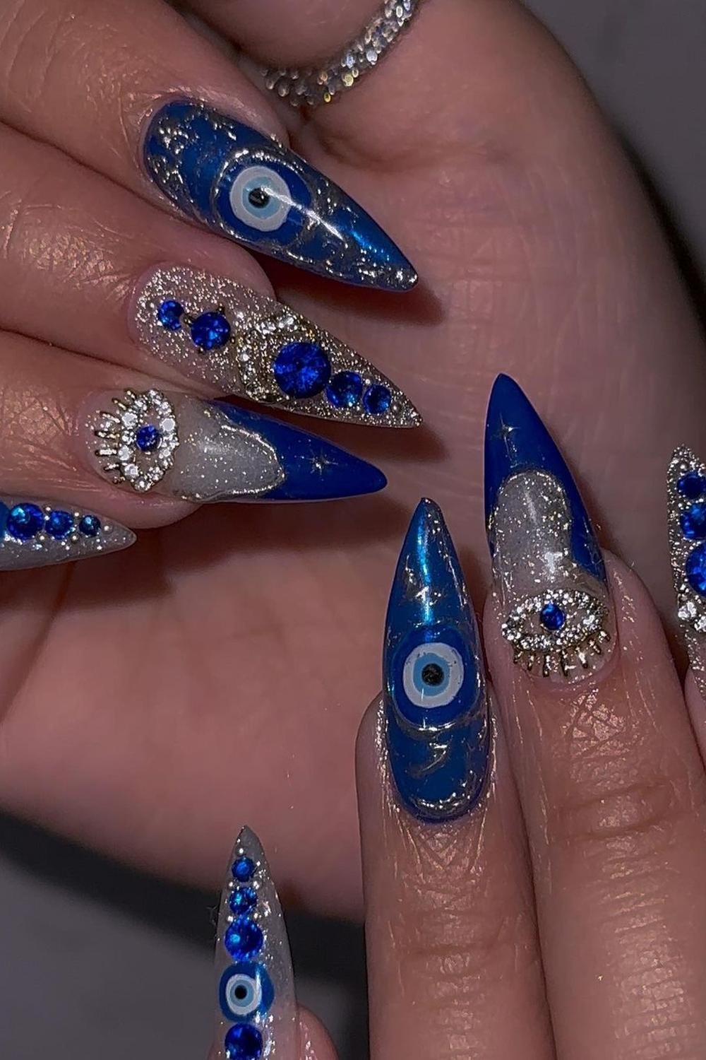 16 - Picture of Evil Eye Nails