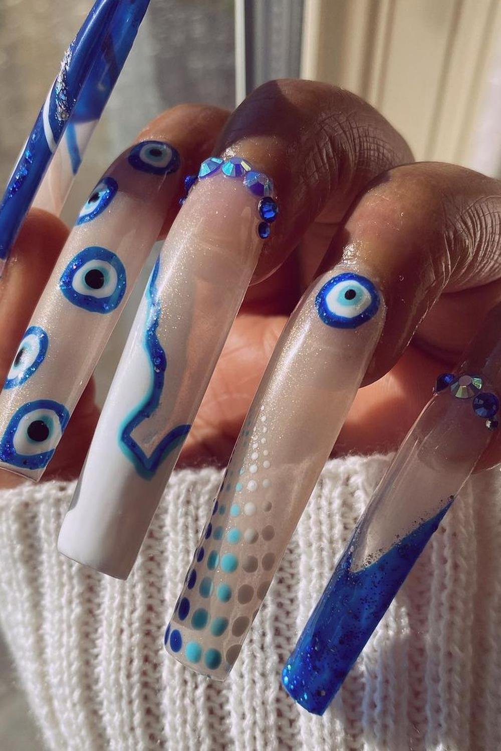 18 - Picture of Evil Eye Nails