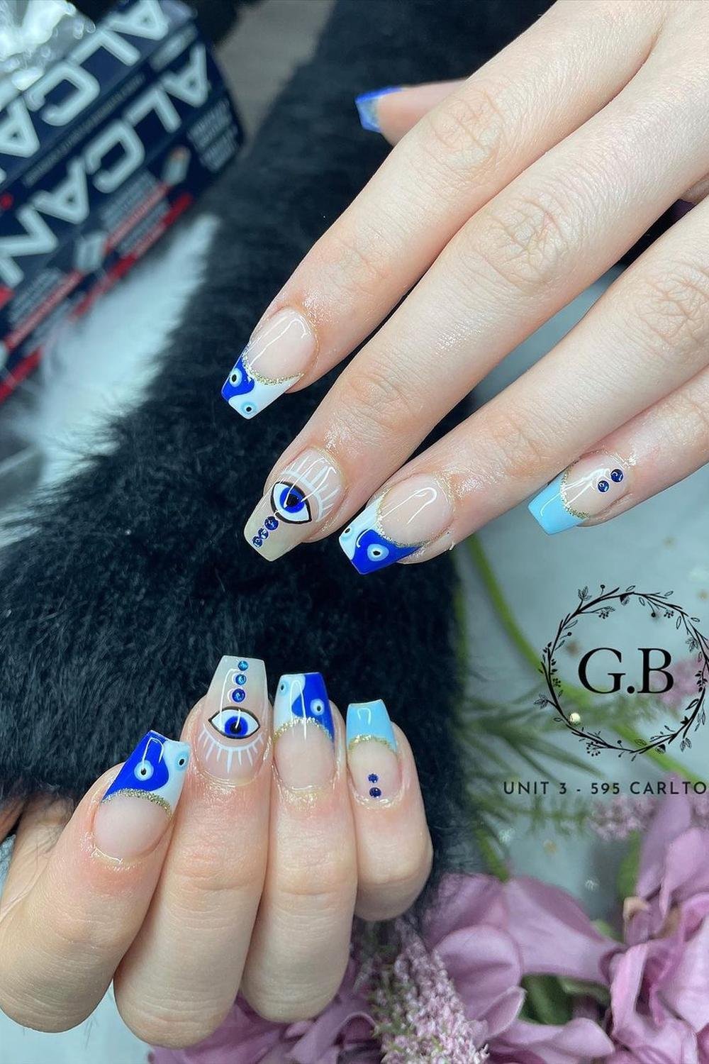20 - Picture of Evil Eye Nails