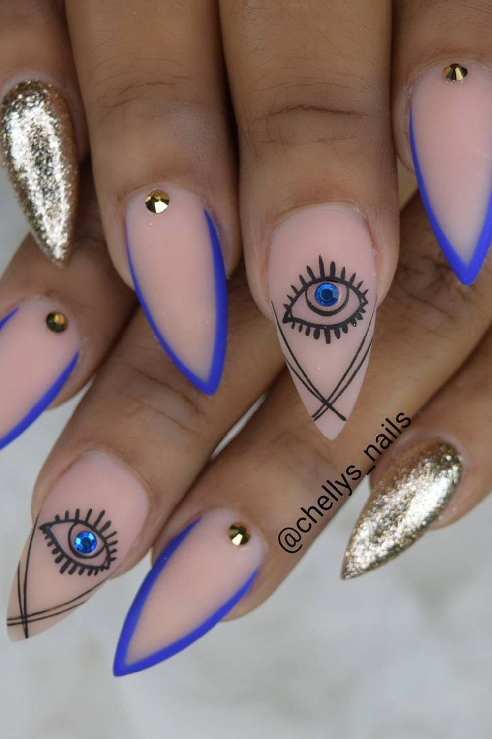 6 - Picture of Evil Eye Nails